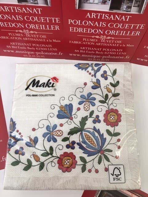 Serviettes de table folk polonais