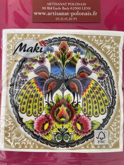 Serviettes de table folk polonais