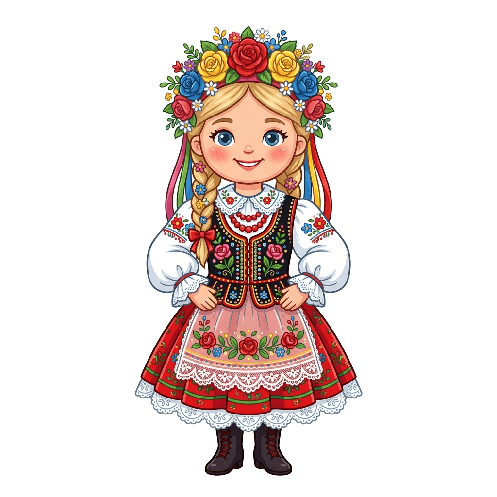 Poupée folklorique polonaise traditionnelle
