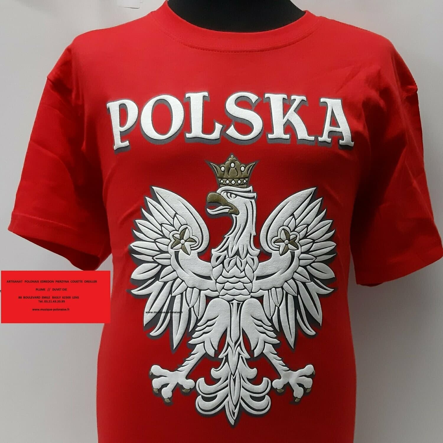 T SHIRT Polska adulte rouge